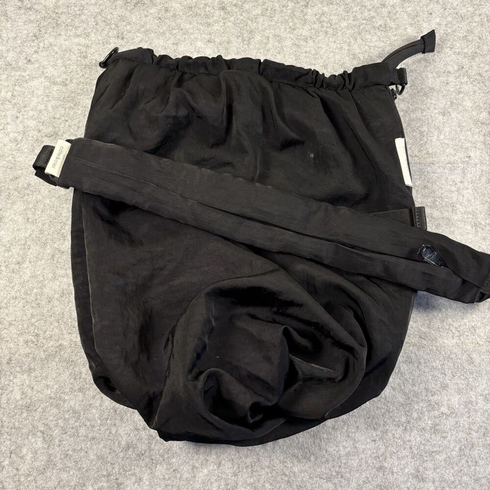 Cote & Ciel Black Nylon Zip Close Crossbody Bag Backpack Adjustable Strap Pocket